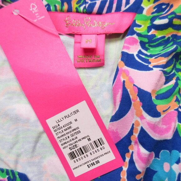 NWT Lilly Pulitzer Pearce Maxi in Borealis Blue How You Like Me Prowl Dress M - Picture 4 of 4
